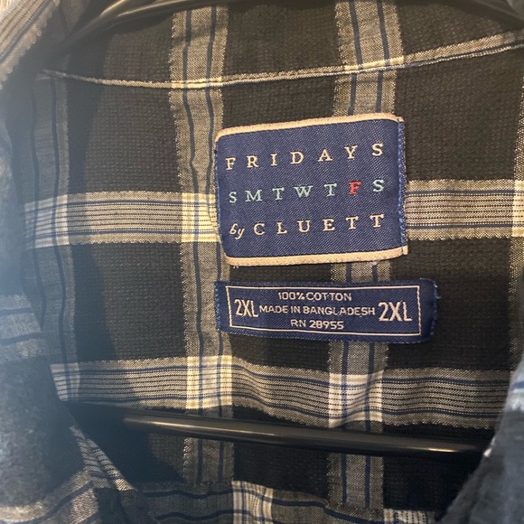 Fridays by Cluett mens 2XL button down shirt 100% cotton - Picture 3 of 4